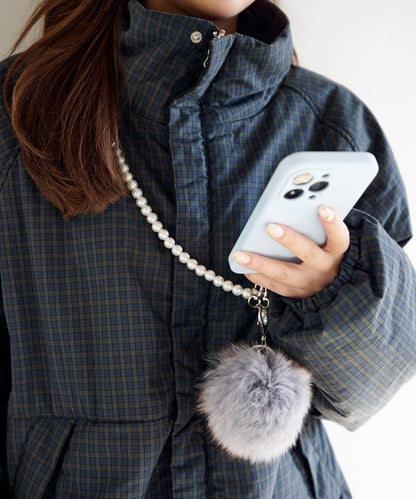 毛絨掛飾&珍珠單肩包套裝