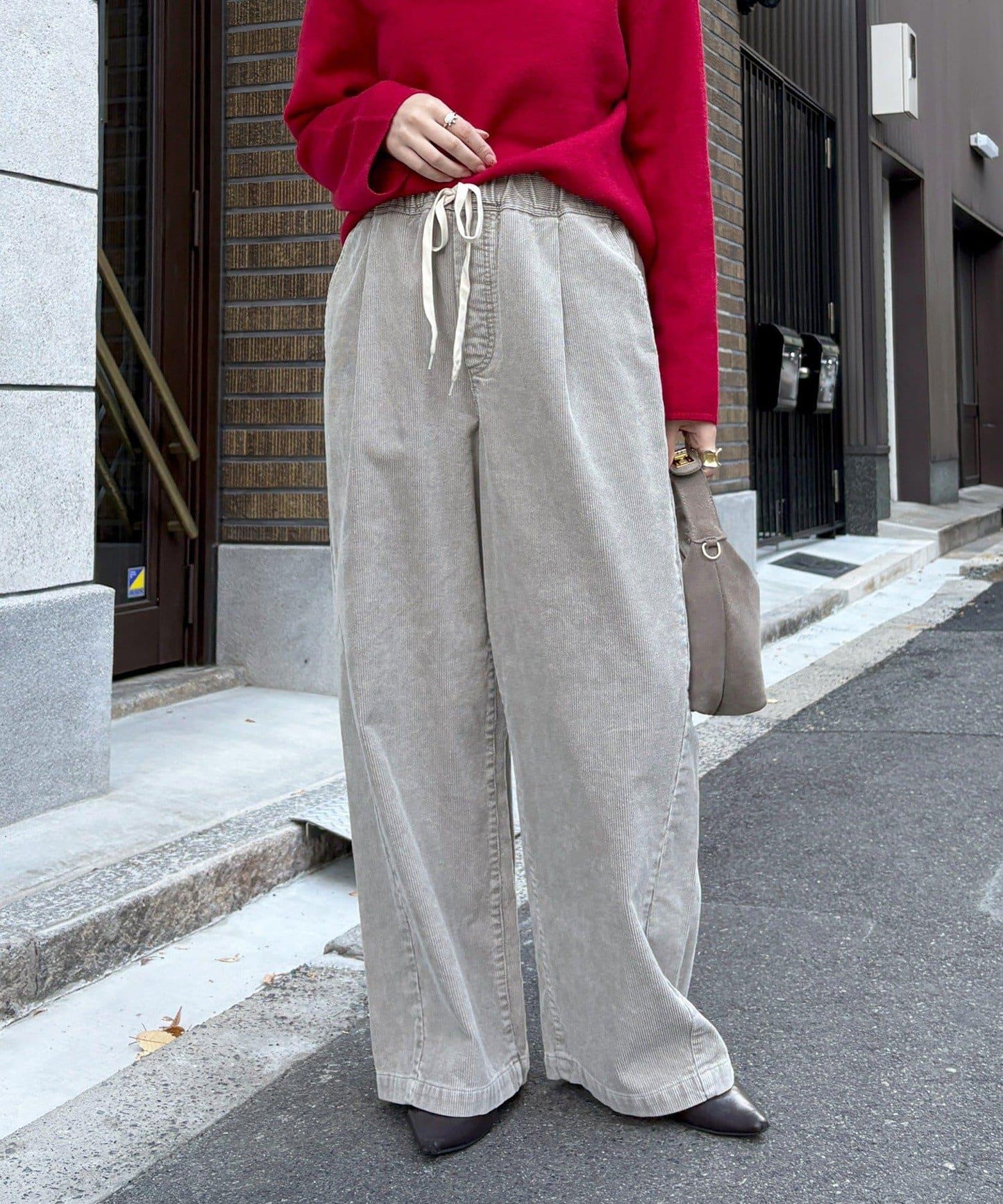 燈芯絨寬鬆休閒褲