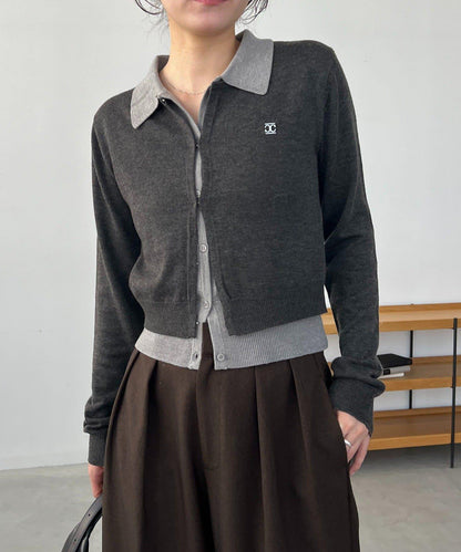 拼接設計針織開衫