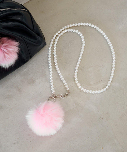 毛絨掛飾&珍珠單肩包套裝