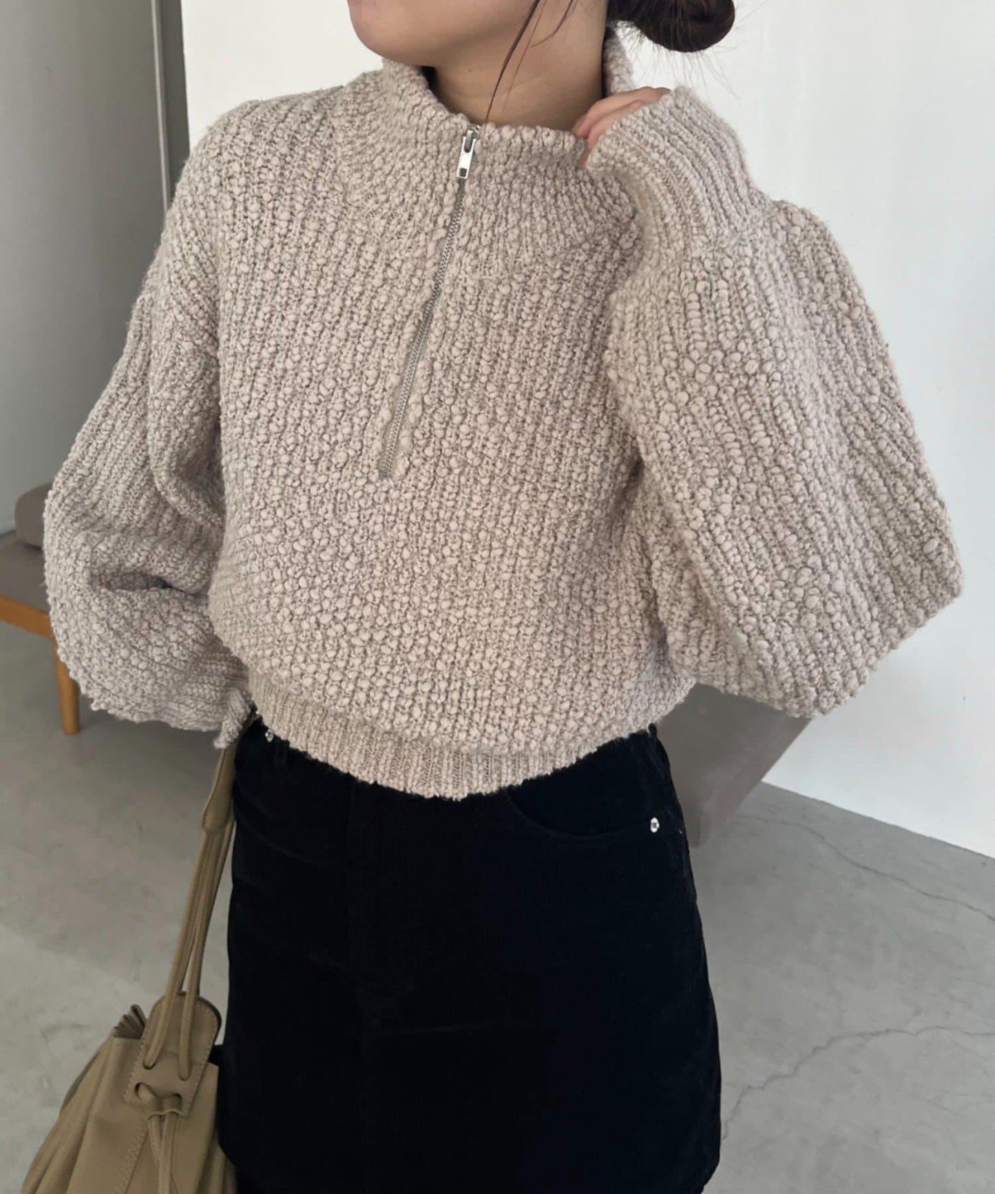 半拉鍊針織衫