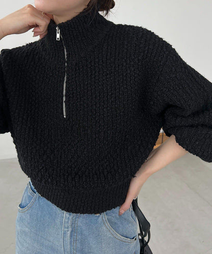 半拉鍊針織衫