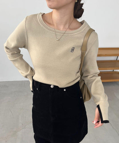 1點撞色針織衫