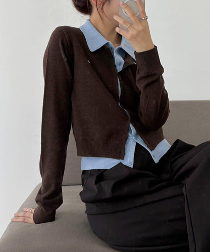 拼接設計針織開衫