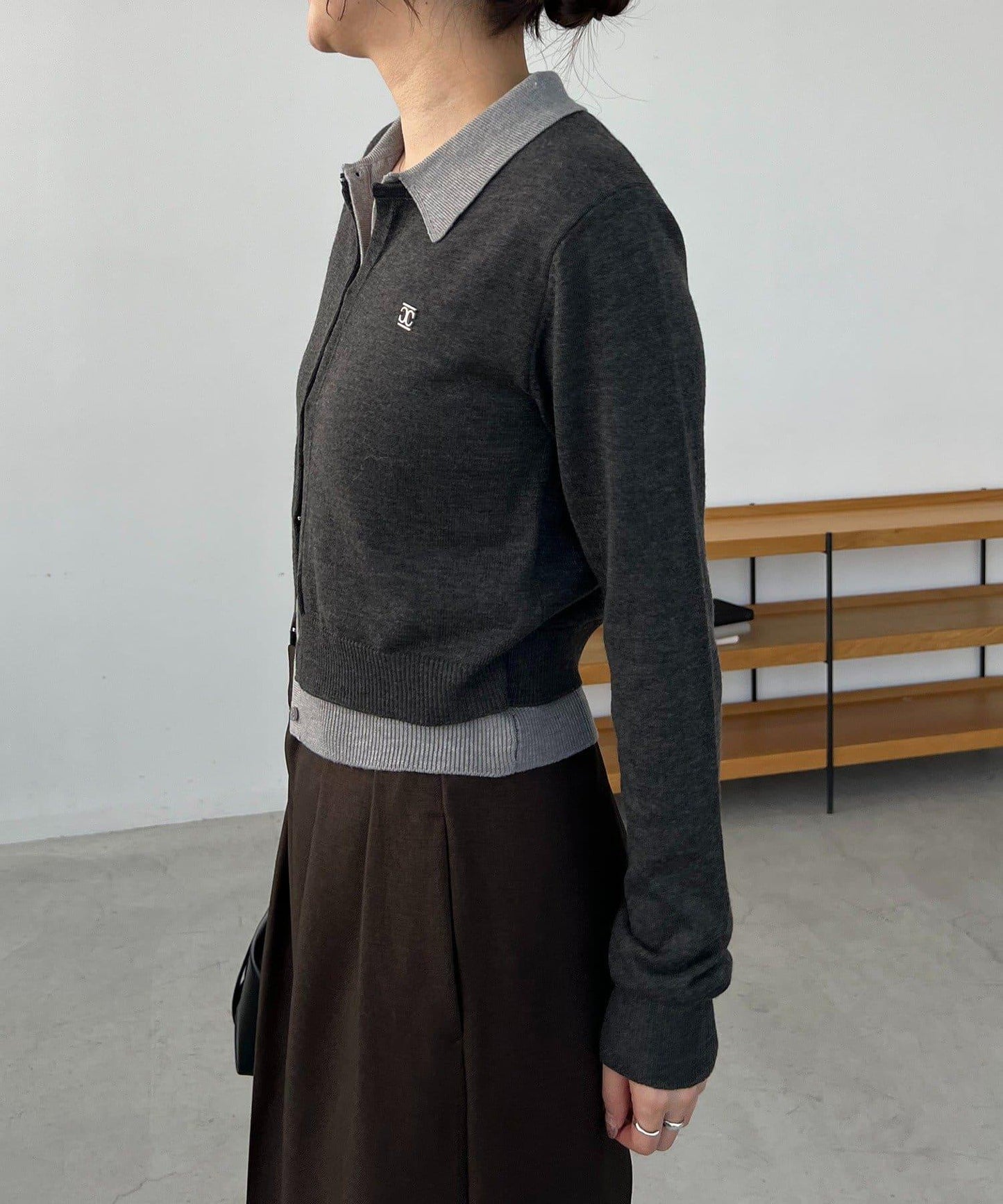 拼接設計針織開衫