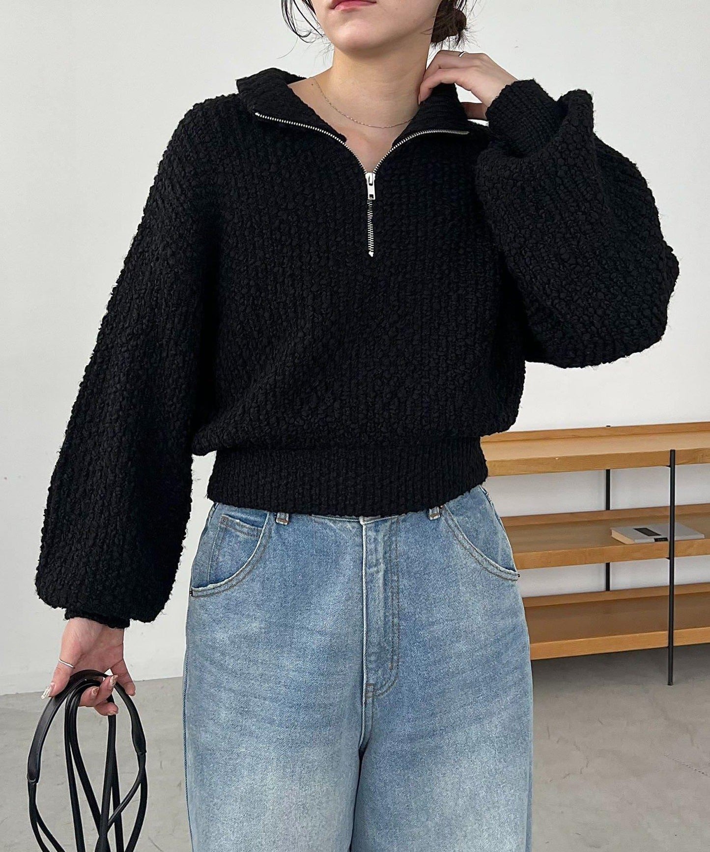 半拉鍊針織衫