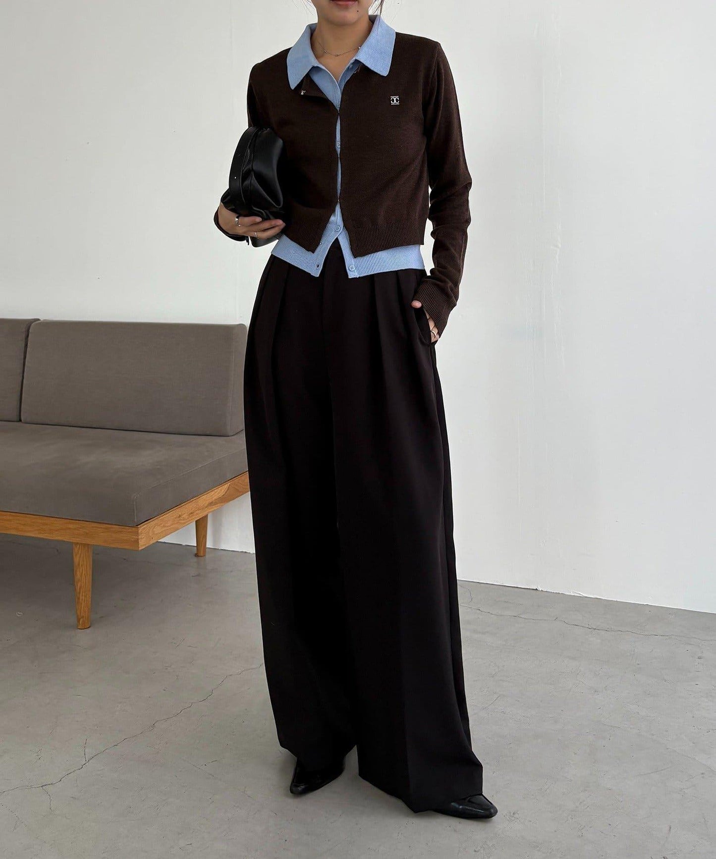 拼接設計針織開衫