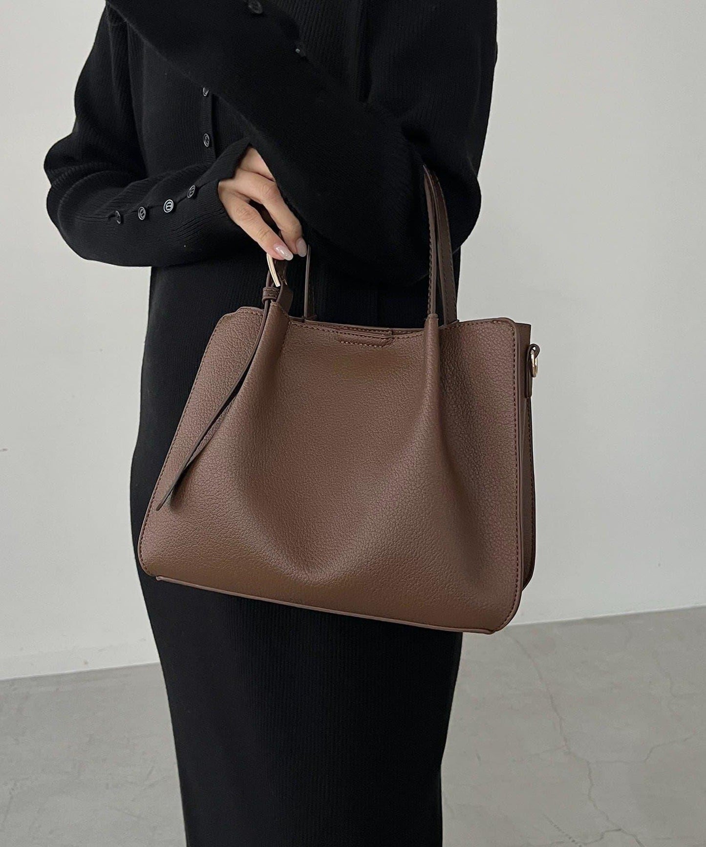 【迷你包SET】2件套褶皺手提包