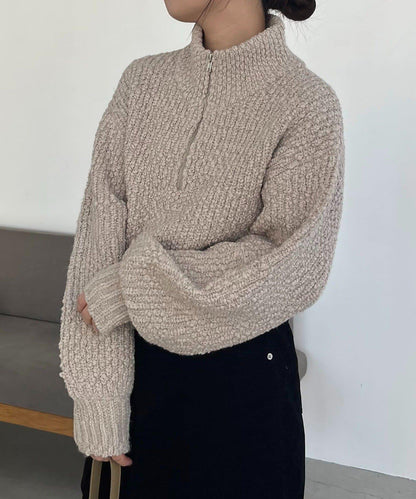 半拉鍊針織衫