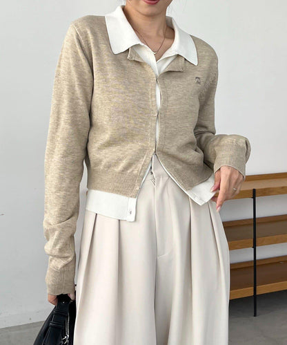 拼接設計針織開衫