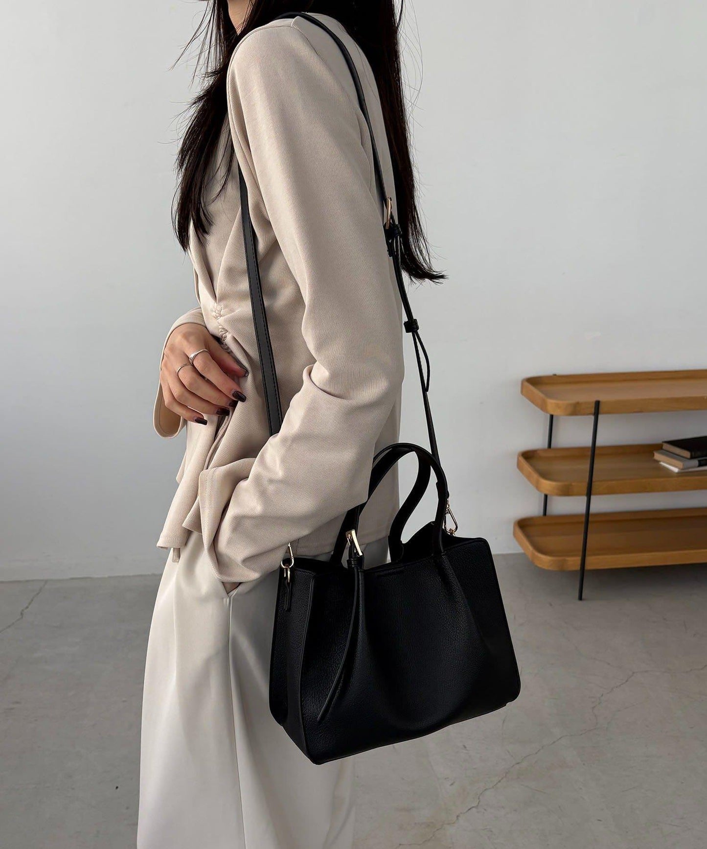 【迷你包SET】2件套褶皺手提包