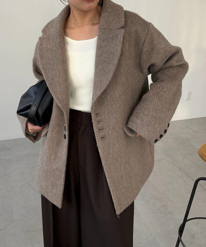 長毛羊毛大衣