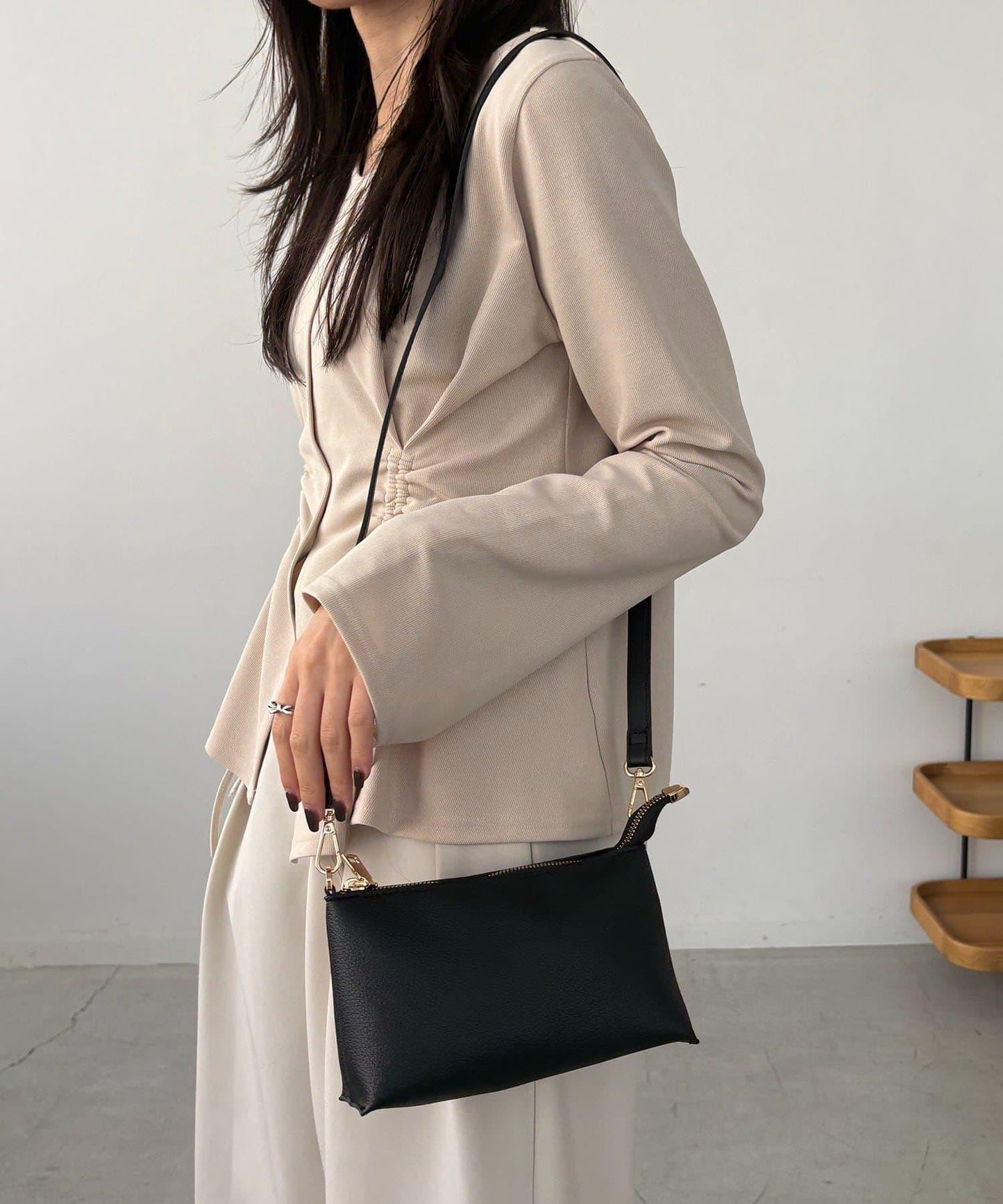 【迷你包SET】2件套褶皺手提包