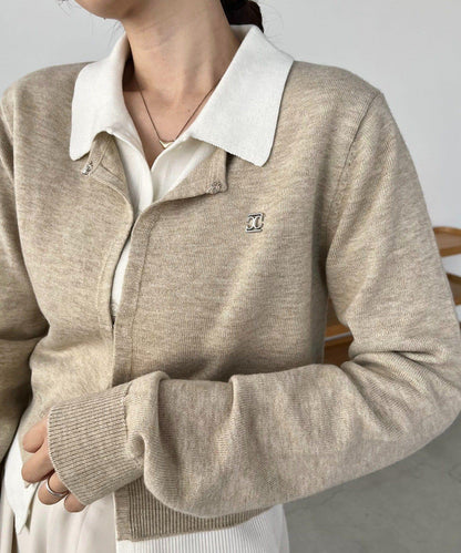 拼接設計針織開衫