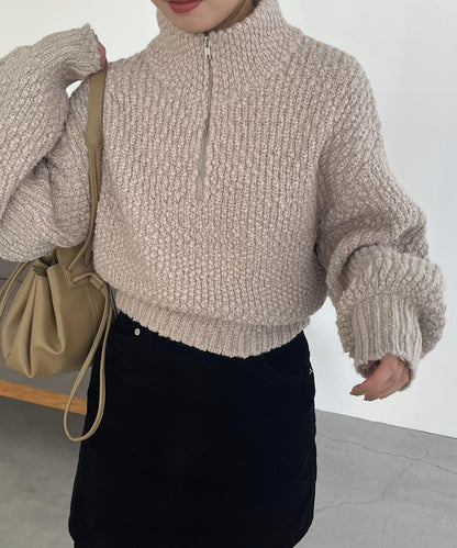 半拉鍊針織衫