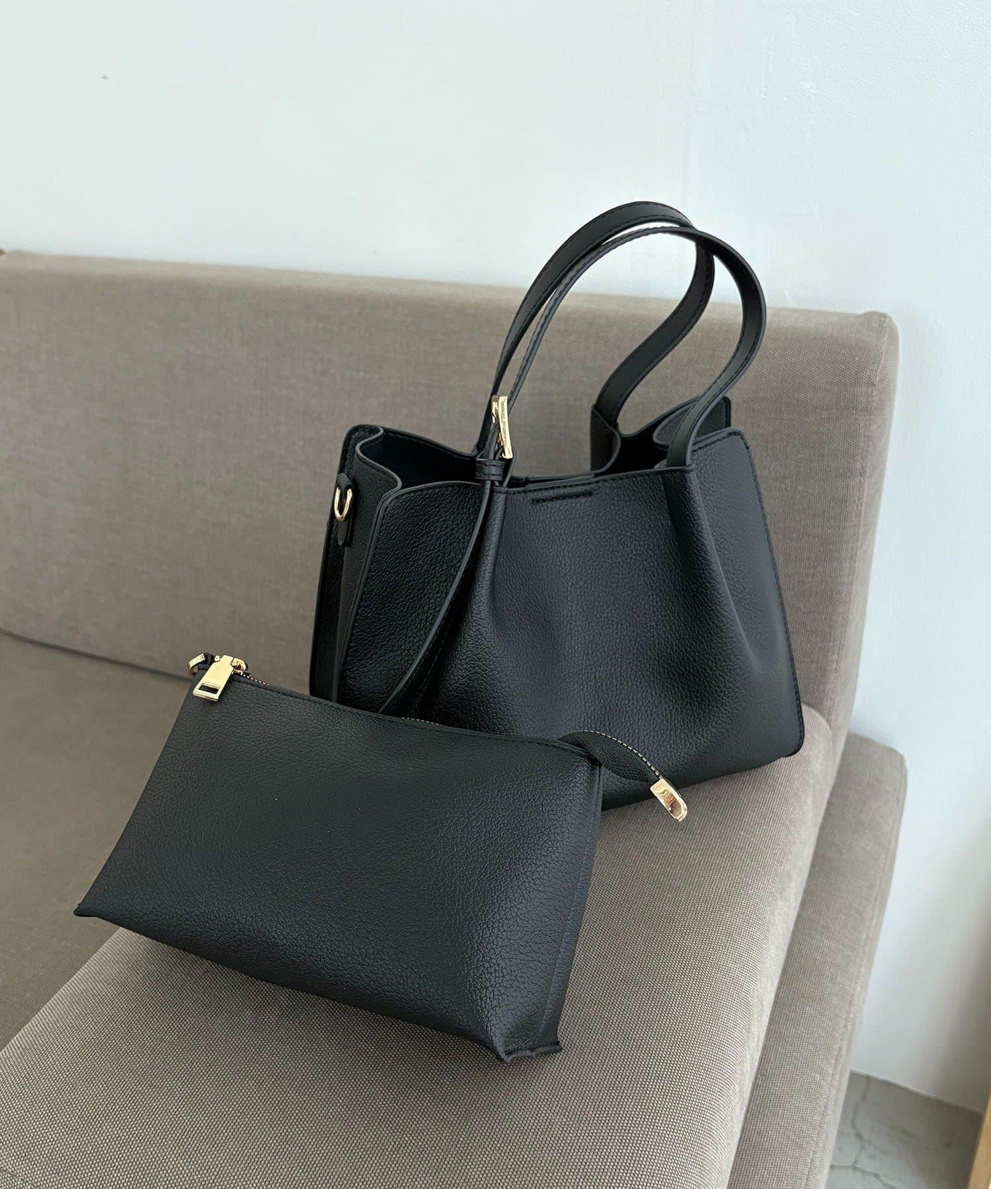 【迷你包SET】2件套褶皺手提包