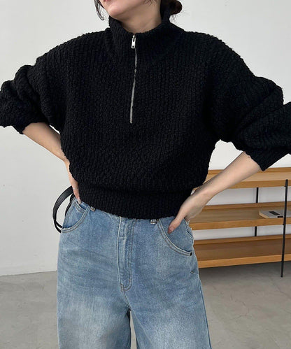 半拉鍊針織衫