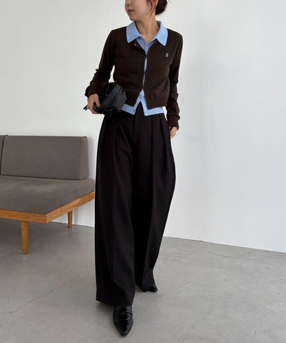 拼接設計針織開衫