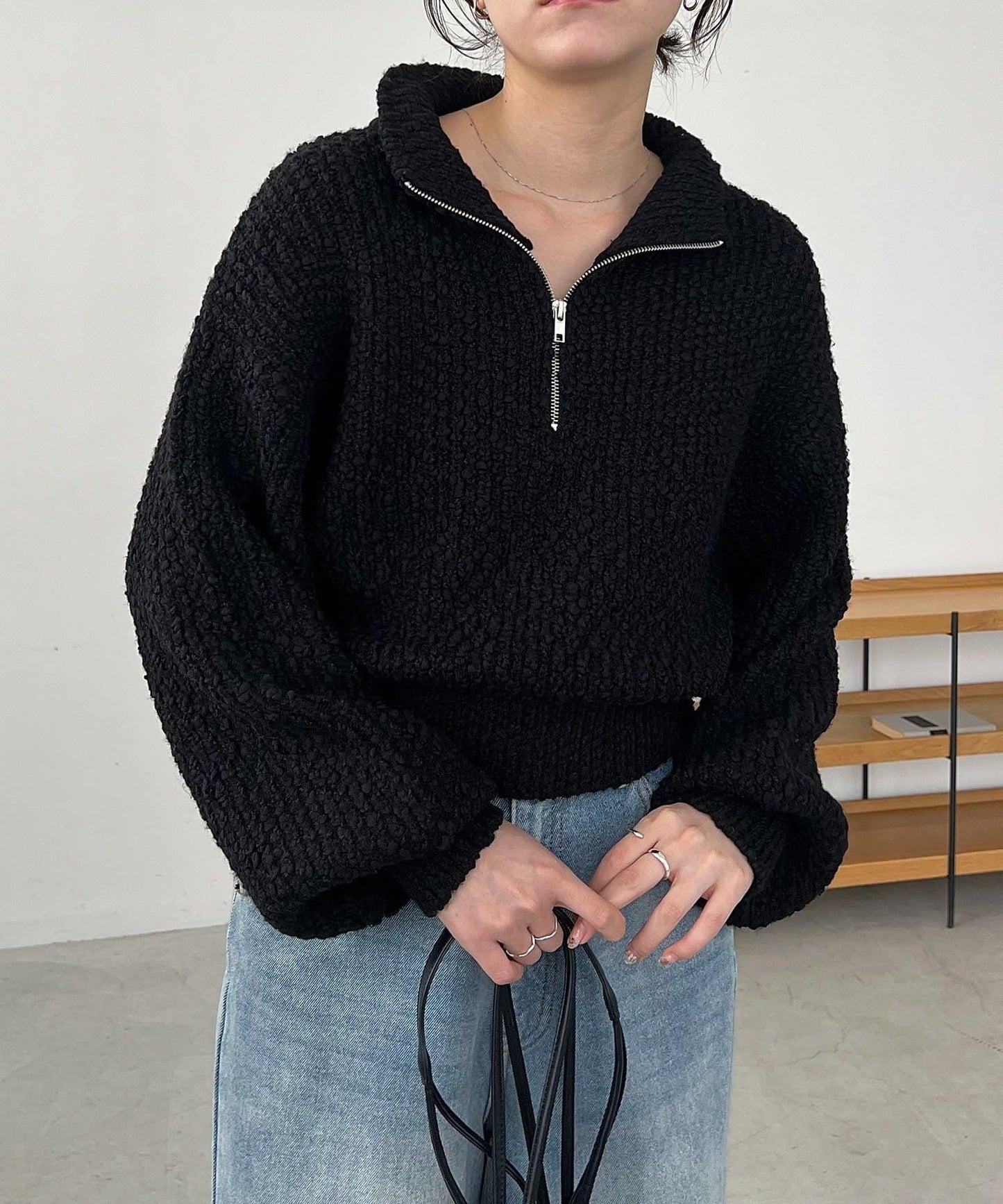 半拉鍊針織衫