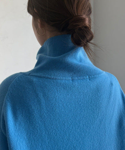 羊毛混紡高領長款上衣