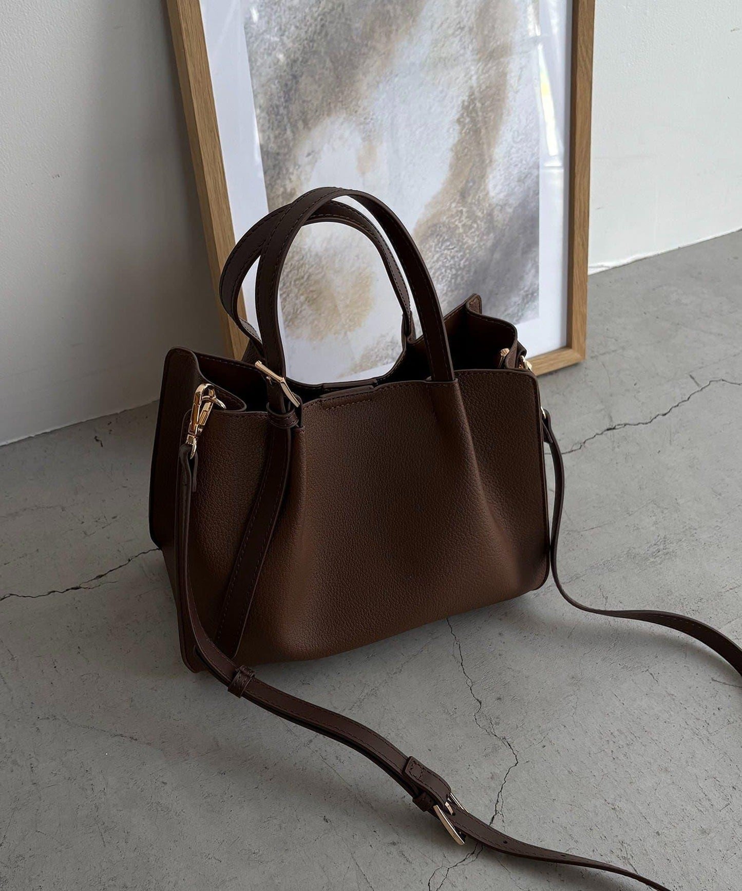 【迷你包SET】2件套褶皺手提包