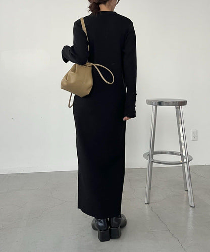 【有小個子尺碼】翻領針織連衣裙