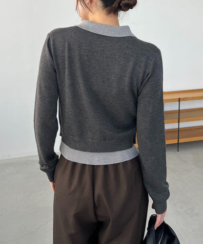 拼接設計針織開衫