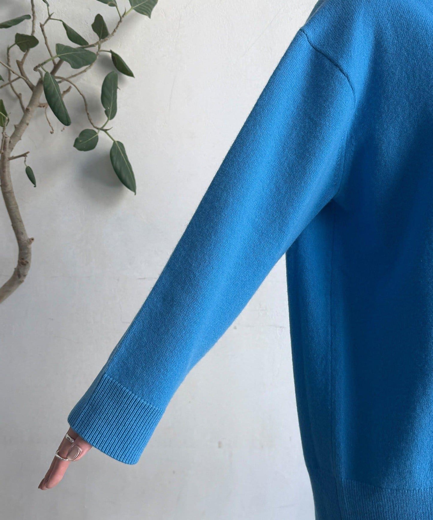 羊毛混紡高領長款上衣