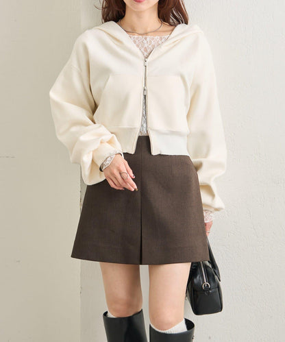 連帽針織短款衛衣
