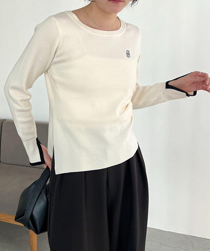 1點撞色針織衫
