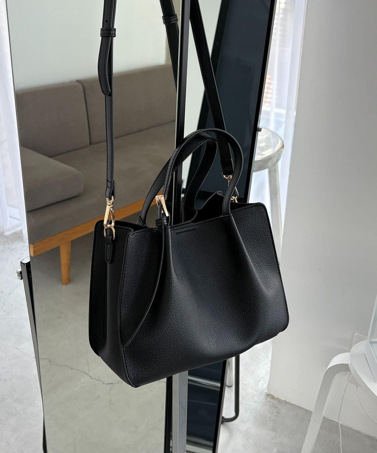 【迷你包SET】2件套褶皺手提包