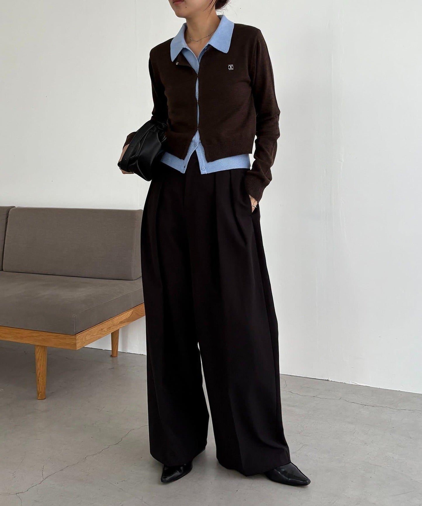 拼接設計針織開衫