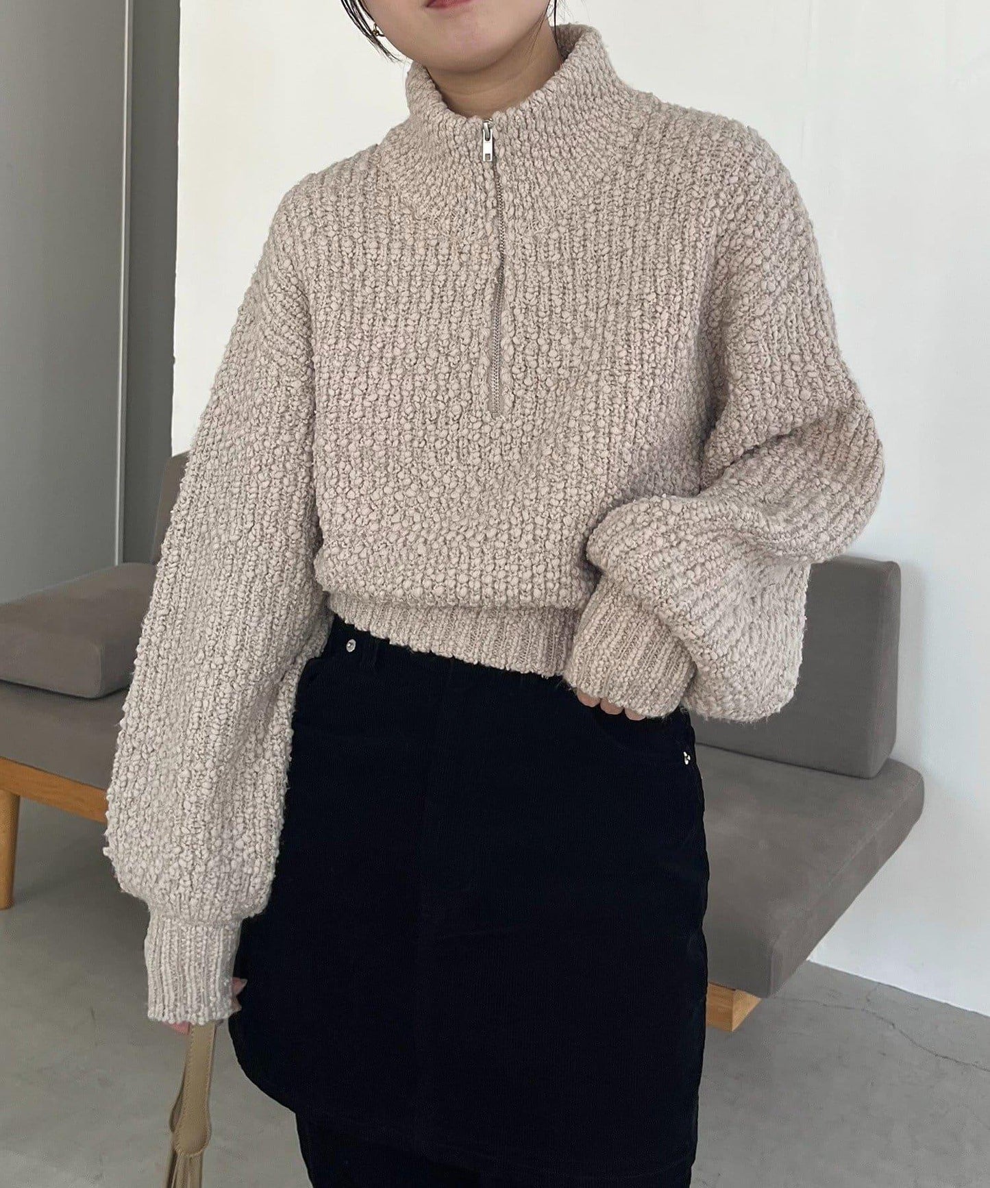 半拉鍊針織衫