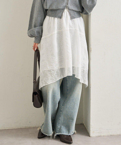 刺繡下襬半身裙