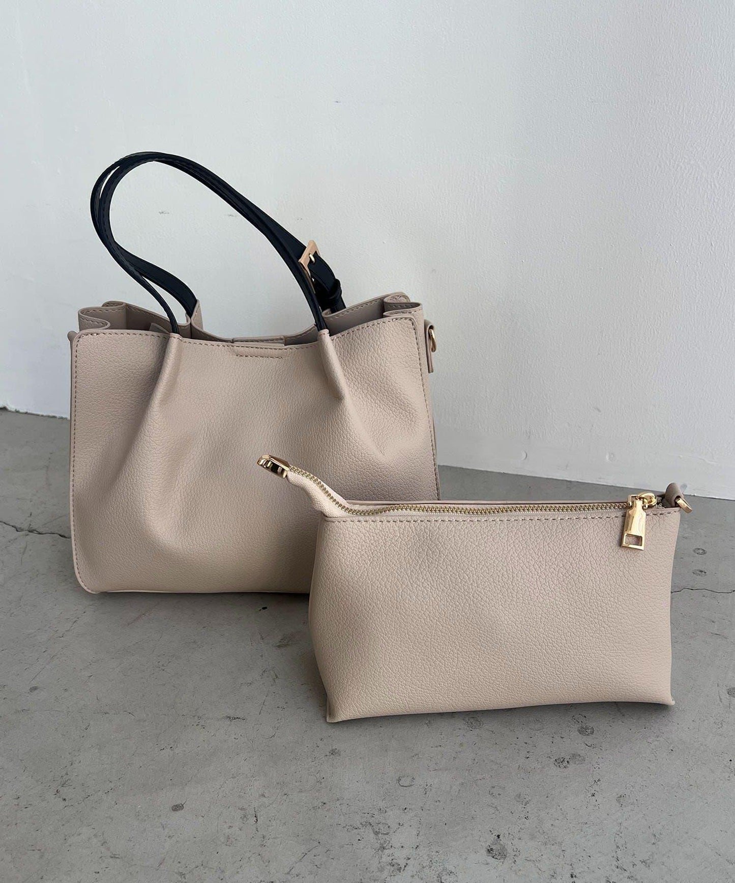 【迷你包SET】2件套褶皺手提包