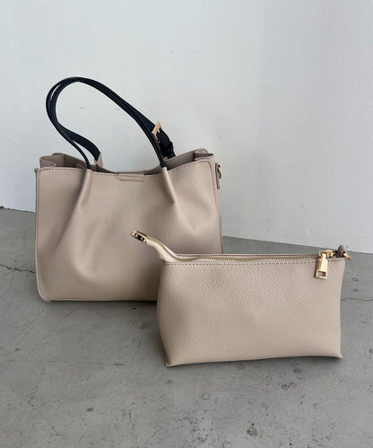 【迷你包SET】2件套褶皺手提包