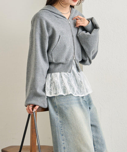 連帽針織短款衛衣