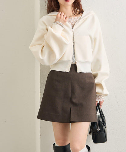 連帽針織短款衛衣