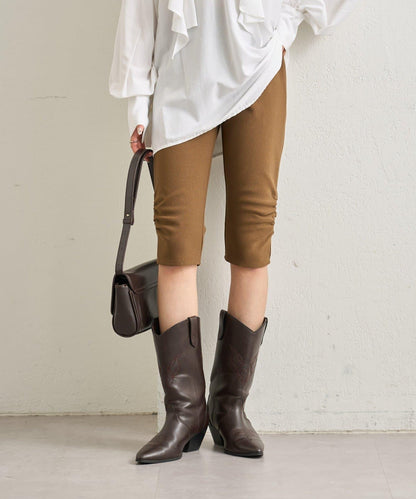 下襬褶皺騎行褲