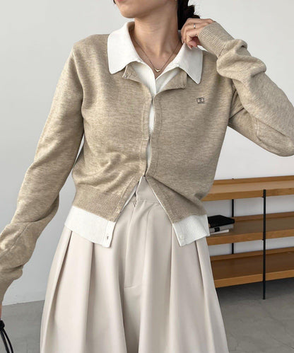 拼接設計針織開衫