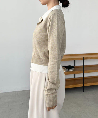 拼接設計針織開衫