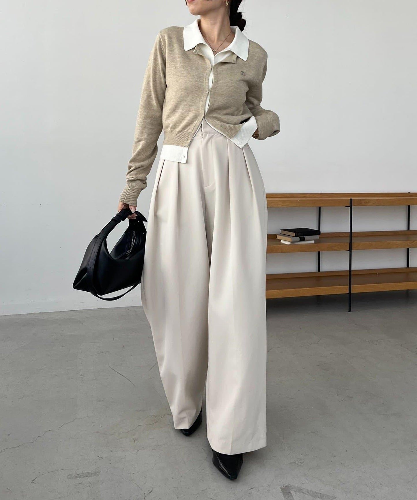 拼接設計針織開衫