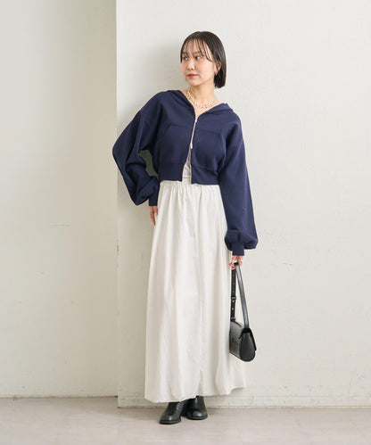 連帽針織短款衛衣