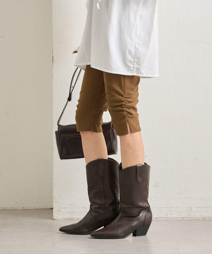 下襬褶皺騎行褲