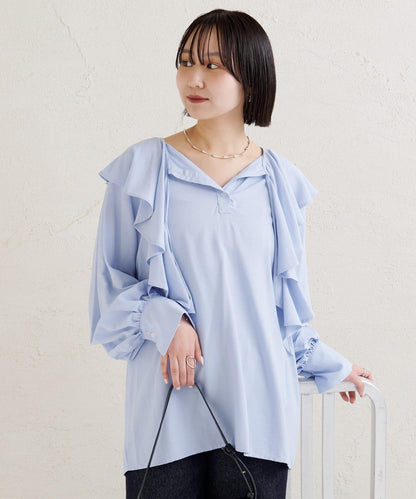 荷葉邊領口襯衫