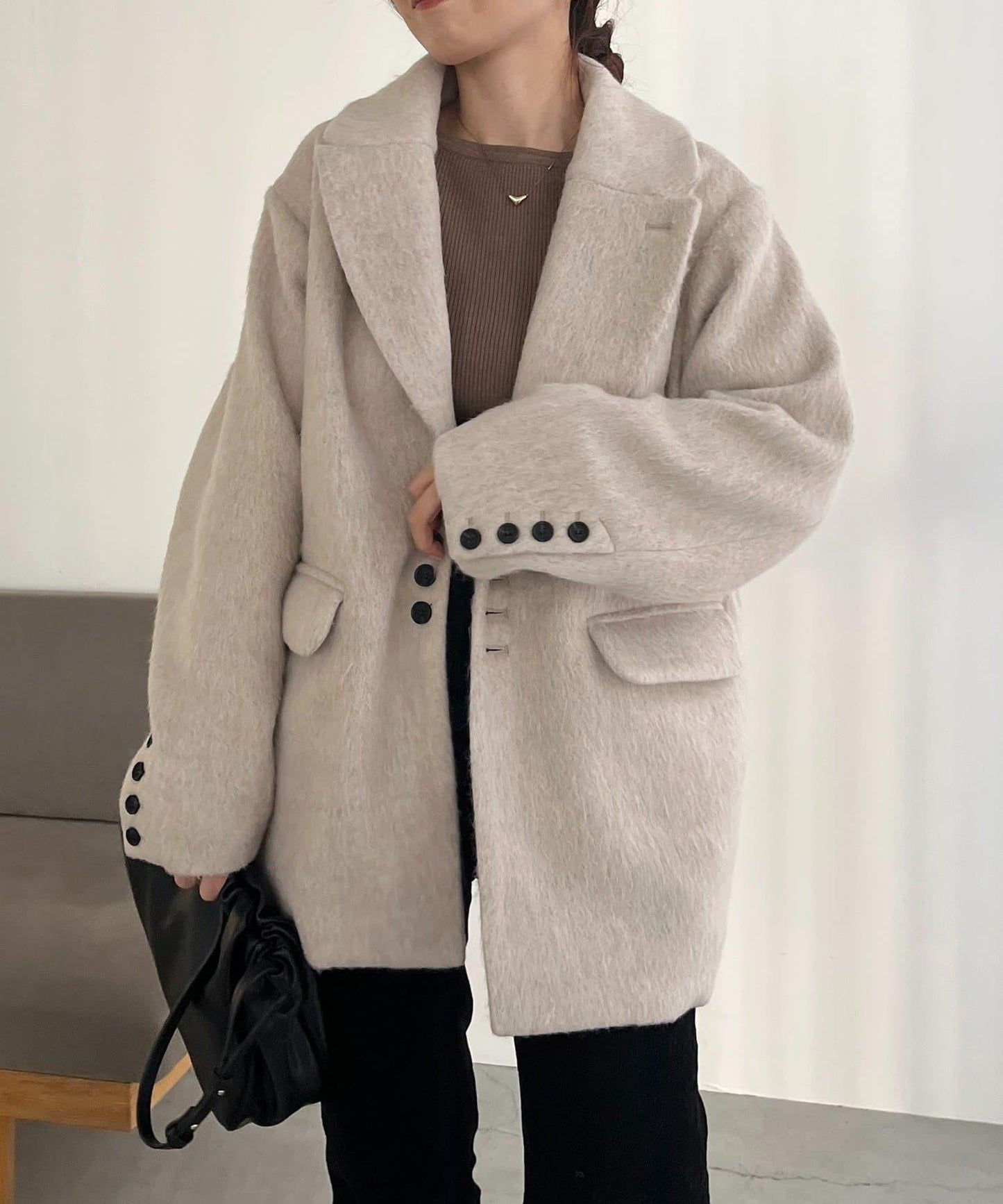 長毛羊毛大衣