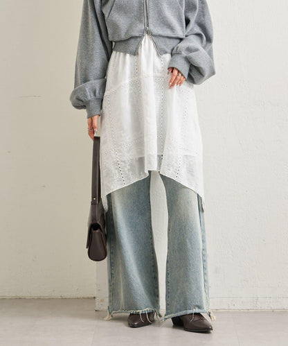 刺繡下襬半身裙