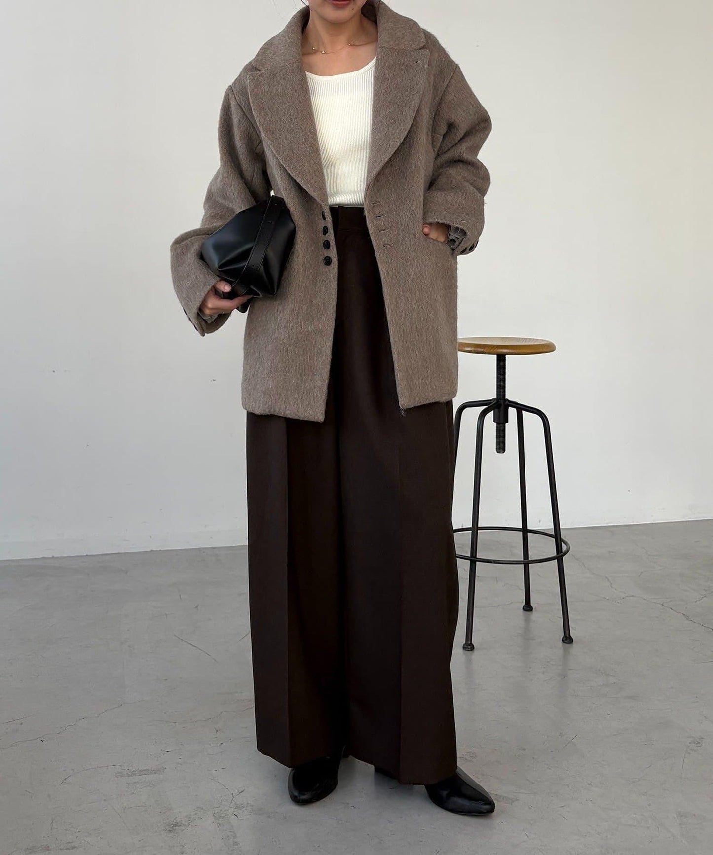 長毛羊毛大衣