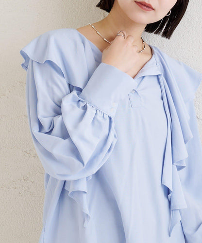 荷葉邊領口襯衫