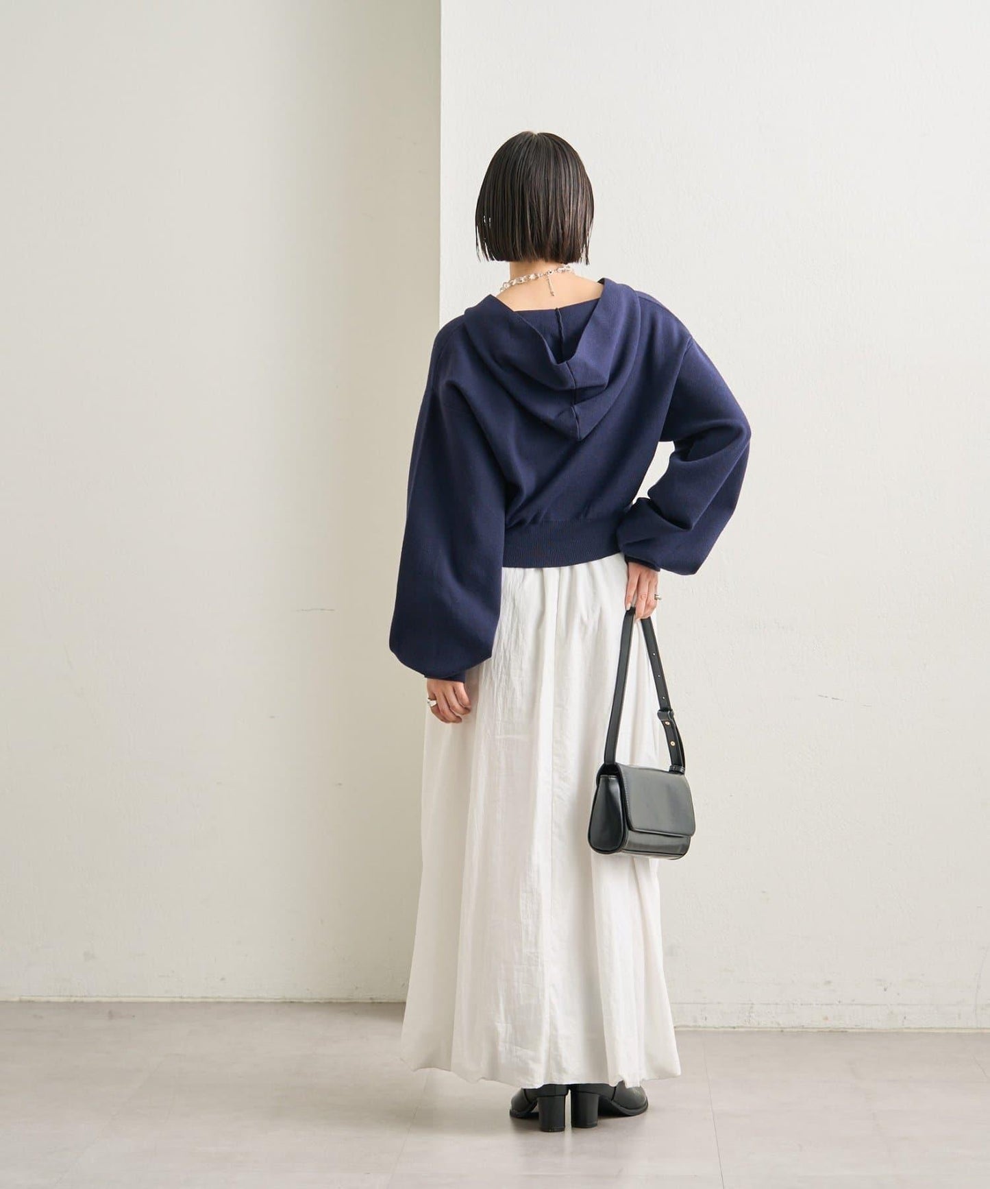 連帽針織短款衛衣